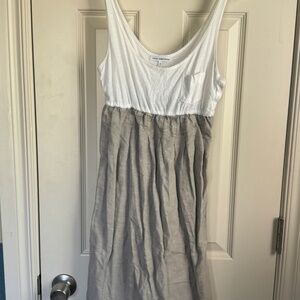 James Perse Scoop Neck Empire Waist Tank Dress Supima Cotton